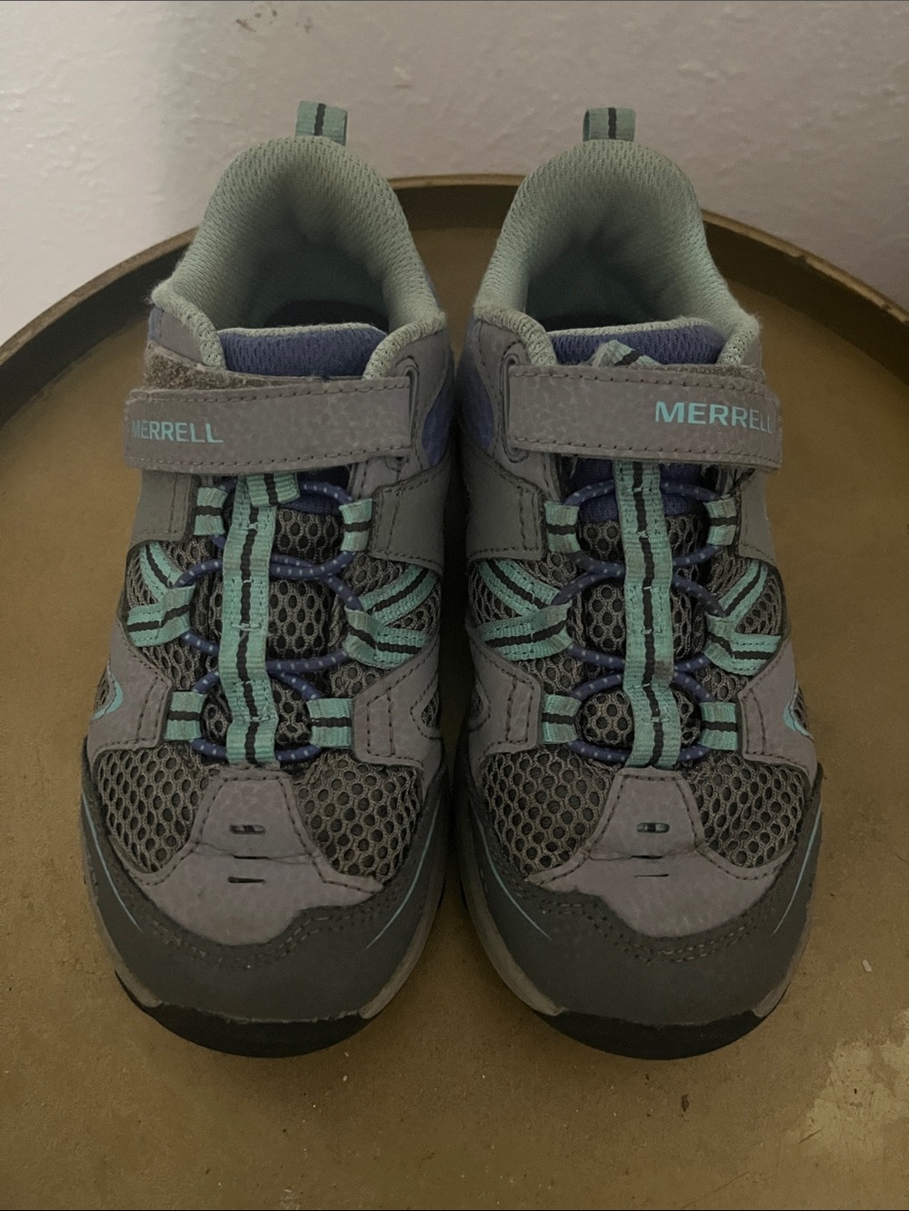 Merrell Kids Gray and Teal Trail Sneakers